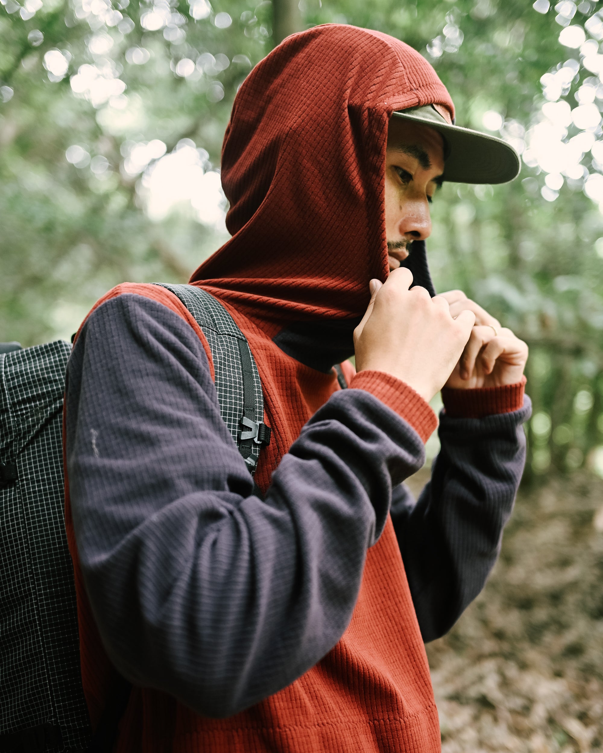 Sambob Microgrid Hoodie - midnight purple / サンボブ マイクログリッドフーディ ミッドナイトパープル