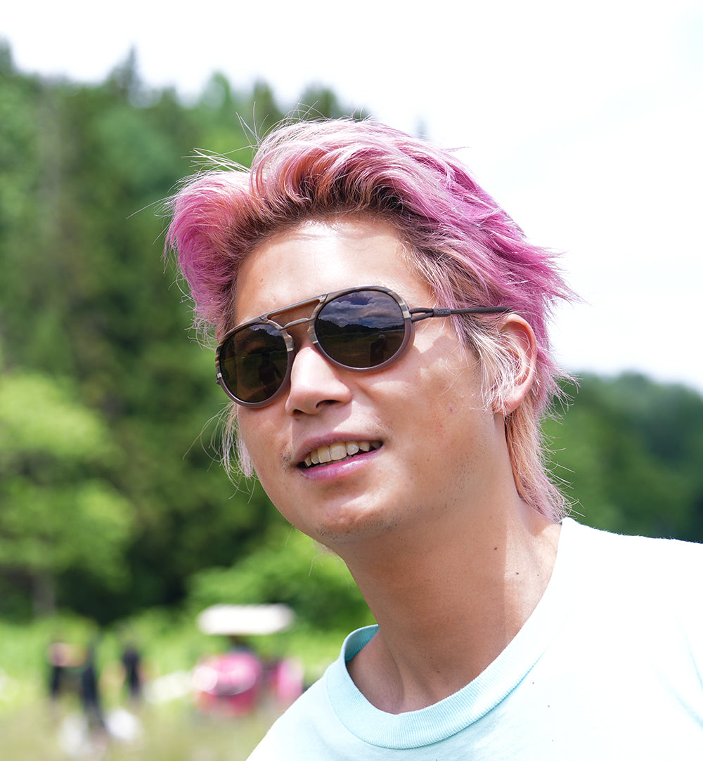 OMBRAZ DOLOMITE Armless Sunglasses Polarized Olive Brown / オンブラズ ドロミテ アームレスサングラス ポラライズド オリーブ ブラウン