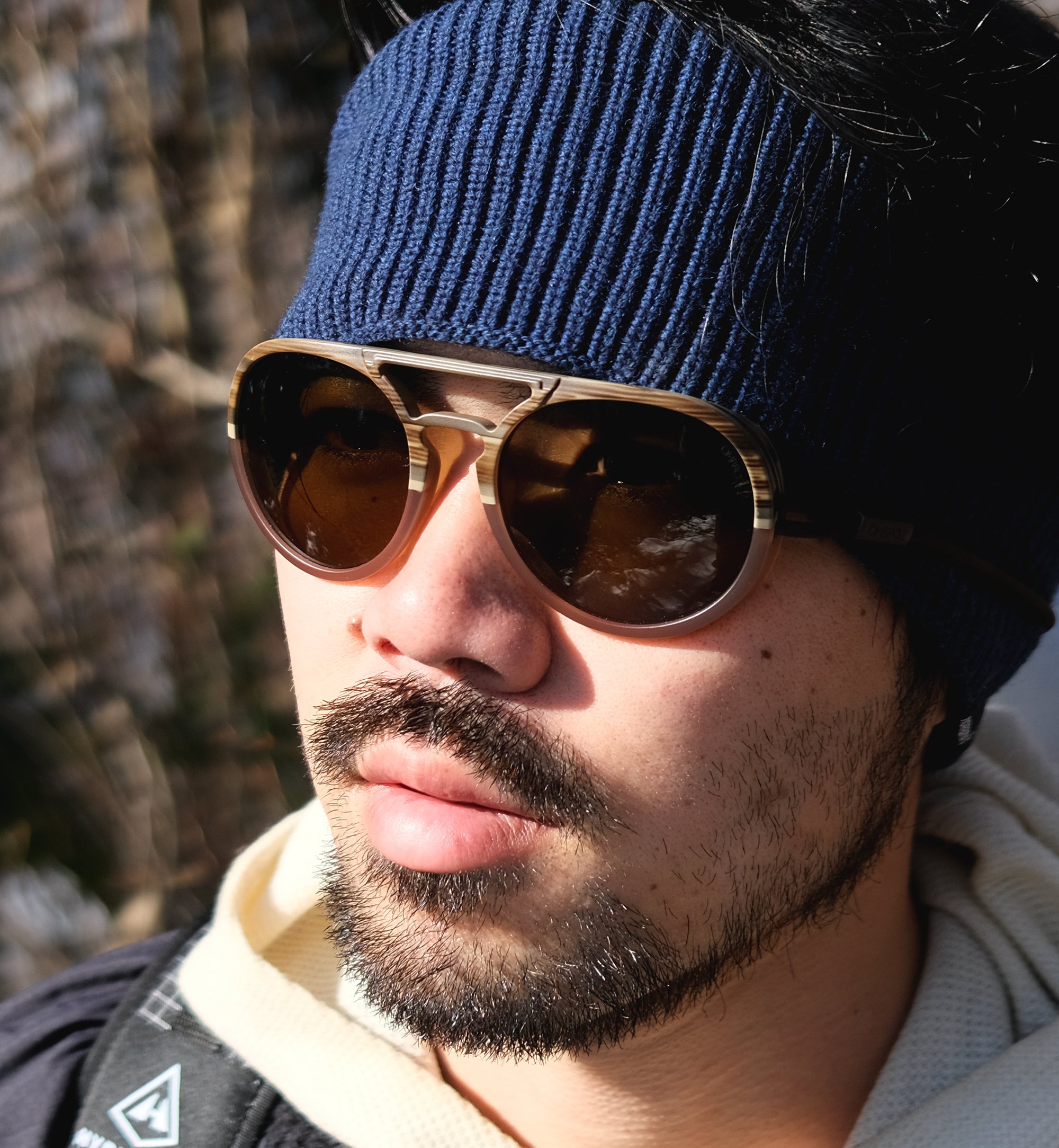 OMBRAZ DOLOMITE Armless Sunglasses Polarized Olive Brown / オンブラズ ドロミテ アームレスサングラス ポラライズド オリーブ ブラウン