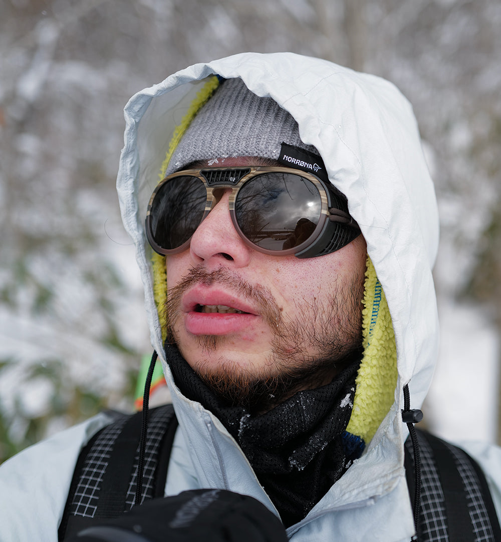 OMBRAZ DOLOMITE Armless Sunglasses Polarized Olive Brown / オンブラズ ドロミテ アームレスサングラス ポラライズド オリーブ ブラウン