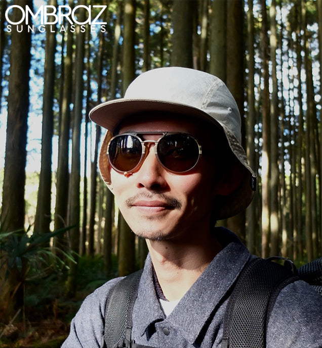 OMBRAZ DOLOMITE Armless Sunglasses Polarized Olive Brown / オンブラズ ドロミテ アームレスサングラス ポラライズド オリーブ ブラウン
